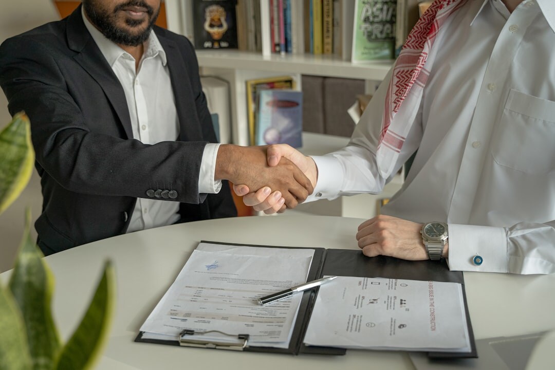 business handshake closeup